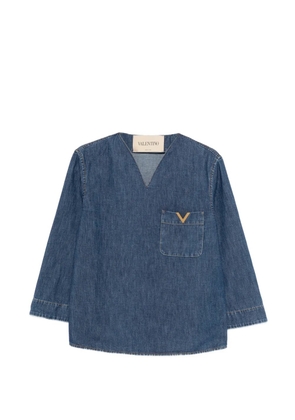 Valentino Garavani V-neck pocket top - Blue
