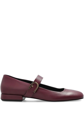 Furla buckle-strap ballerina shoes - Purple
