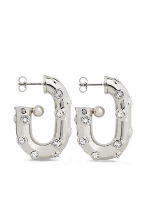 Rabanne XL Link rhinestones-embellished earrings - Silver