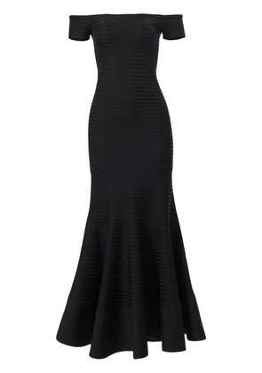Carolina Herrera striped off-shoulder maxi dress - Black