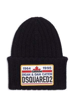 DSQUARED2 ribbed-knit beanie - Black