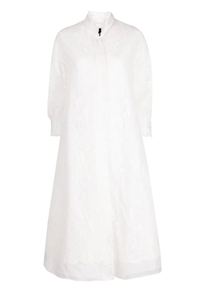SHIATZY CHEN lace pleated single-breasted coat - White