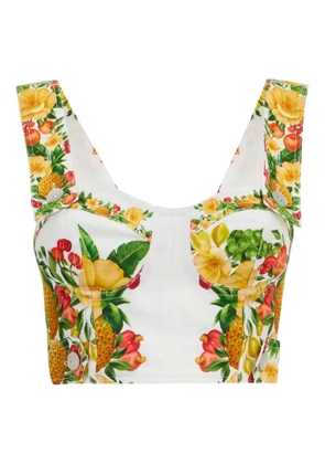 FARM Rio floral-print crop top - White