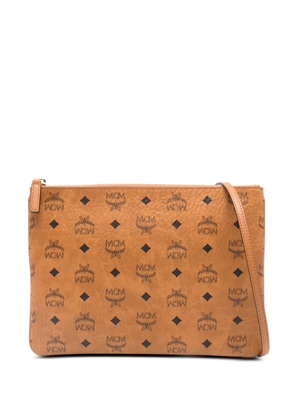 MCM logo-pattern clutch bag - Brown