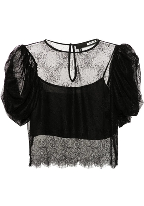 ROTATE BIRGER CHRISTENSEN puff-sleeves lace blouse - Black
