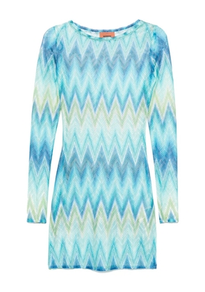 Missoni zigzag-woven mini dress - Blue