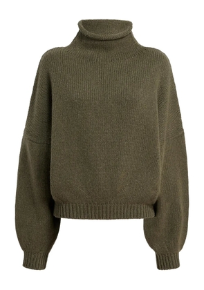 KHAITE Juniper funnel-neck balloon-sleeve knitwear - Green