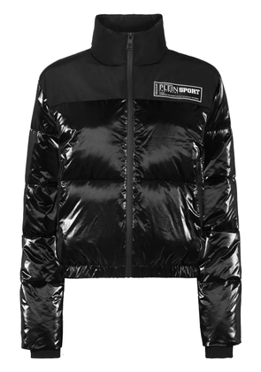 Plein Sport logo-print pufer jacket - Black