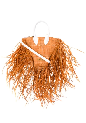 Jacquemus raffia fringe tote - Orange