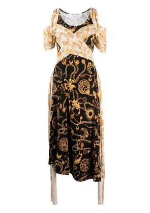 Marine Serre Nuisette draped midi dress - Neutrals