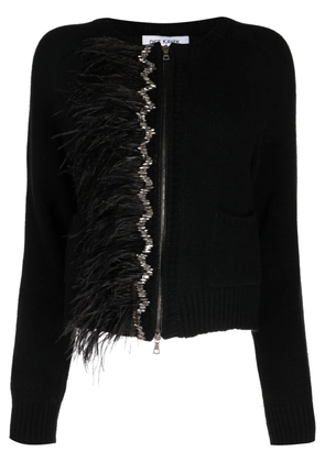 Dice Kayek crystal-embellished zip-up cardigan - Black