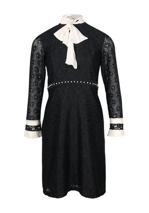 SANDRO lace ribbon-neck dress - Black