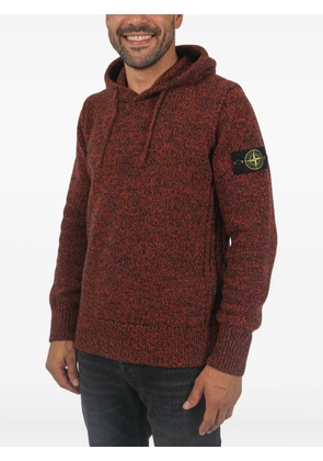 Stone Island logo-patch hoodie - Red