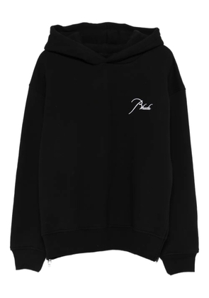 RHUDE embroidery zip hoodie - Black