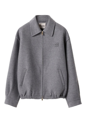 Miu Miu double cashmere blouson jacket - Grey