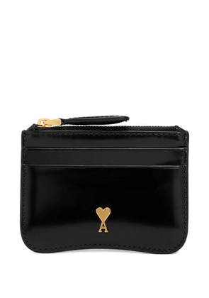 AMI Paris Paris Paris leather cardholder - Black