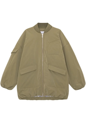 GANNI oversized multiple-pocket bomber jacket - Green