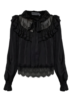 Self-Portrait lace ruffled blouse - Black
