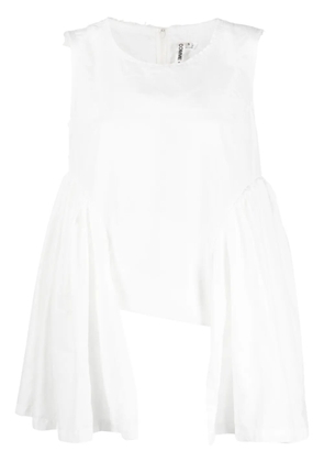 Comme Des Garçons drape-detail frayed tank top - White