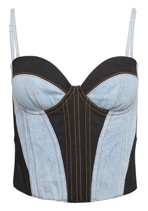 Fleur Du Mal two-tone denim bustier - Blue