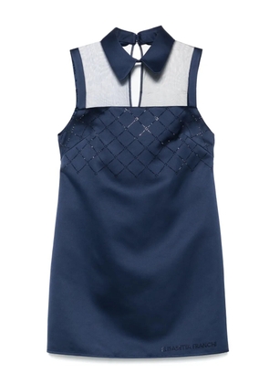 Elisabetta Franchi rhinestones satin mini dress - Blue