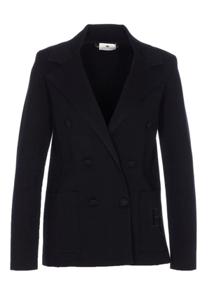 Elisabetta Franchi double-breasted embroidered logo cardigan - Black