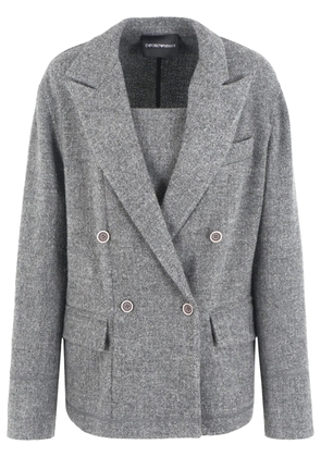 Emporio Armani mélange double-breasted blazer - Grey
