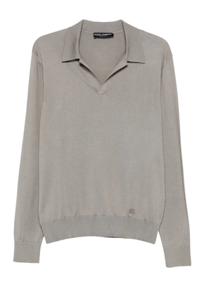Dolce & Gabbana collared long-sleeve T-shirt - Grey