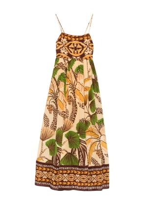 FARM Rio Foliage Sketch maxi dress - Brown
