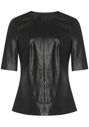Rosetta Getty leather crew-neck T-shirt - Black
