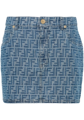FENDI FF-motif mini skirt - Blue