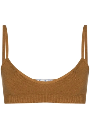 Off-White fine-knit strappy bralette - Brown
