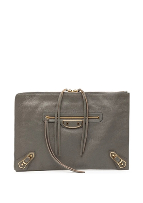 Balenciaga Pre-Owned 2005-2025 Lambskin Motocross Metallic Edge Flat clutch bag - Grey