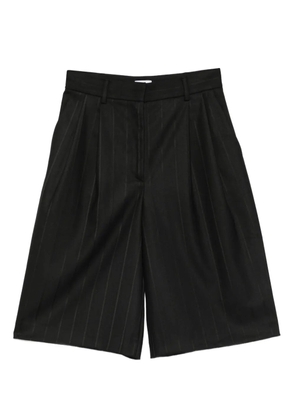 THE ANDAMANE Xiana pleated pinstripe shorts - Black