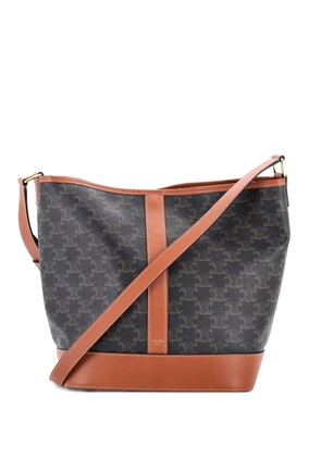 Celine Pre-Owned Triomphe Coated Canvas Medium bucket bag - Brown