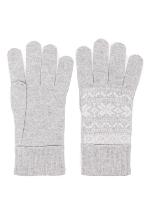 Eleventy patterned-intarsia gloves - Grey