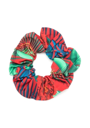 Lygia & Nanny Lola leaf-print hair scrunchie - Red
