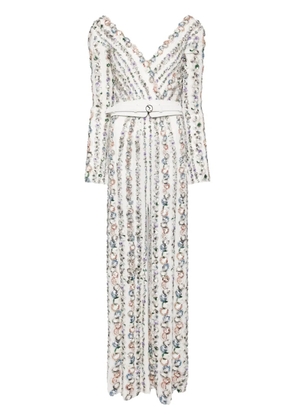 Saiid Kobeisy embellished V-neck jumpsuit - White