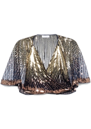 Rabanne sequin embellished blouse - Blue