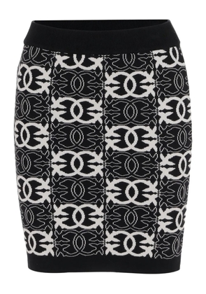 PINKO elasticated-waistband logo-patterned skirt - Black