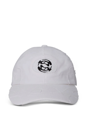 Rombaut logo-motif frayed baseball cap - White