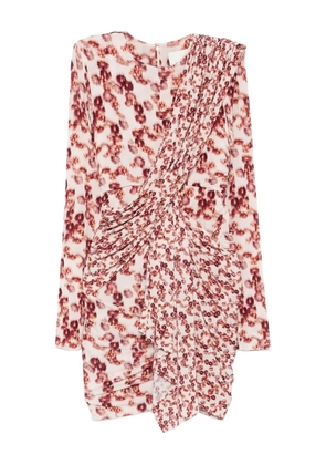 ISABEL MARANT draped print mini dress - Pink