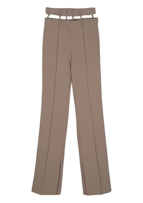 Rokh belt-detail straight trousers - Brown