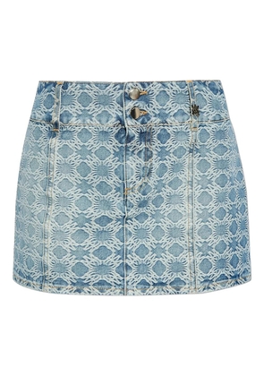 AMIRI patterned denim mini skirt - Blue