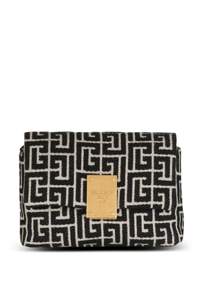 Balmain 1945 Soft jacquard monogram shoulder bag - Black