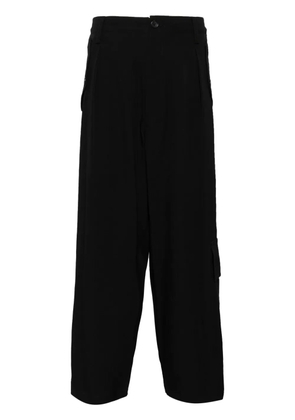 Yohji Yamamoto wool cropped trousers - Black