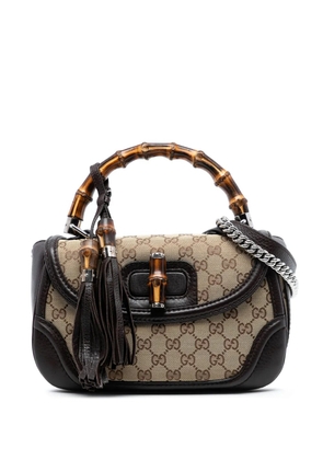Gucci Pre-Owned 2016-2025 Medium GG Canvas New Bamboo Top Handle Bag satchel - Brown