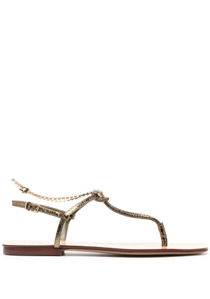 MARIA LUCA chain-link slip-on leather sandals - Brown
