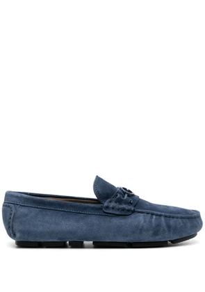 Baldinini logo-plaque calf-leather loafers - Blue