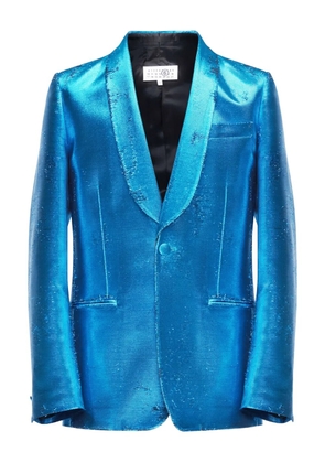 MM6 Maison Margiela metallic shawl-lapel blazer - Blue